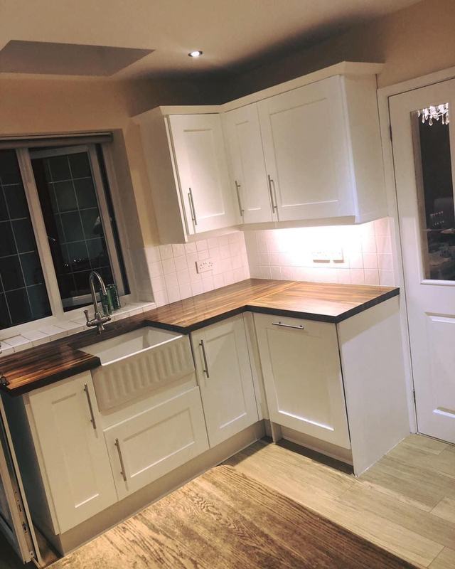 The same kitchen hand painted cream