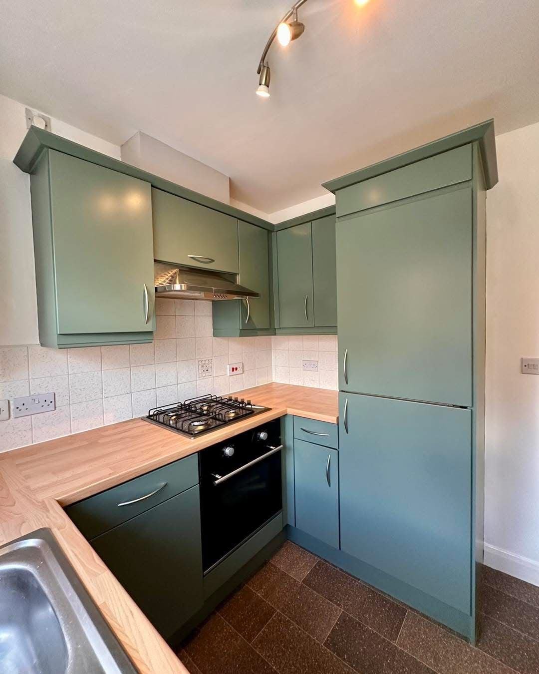 Kitchen hand painted green