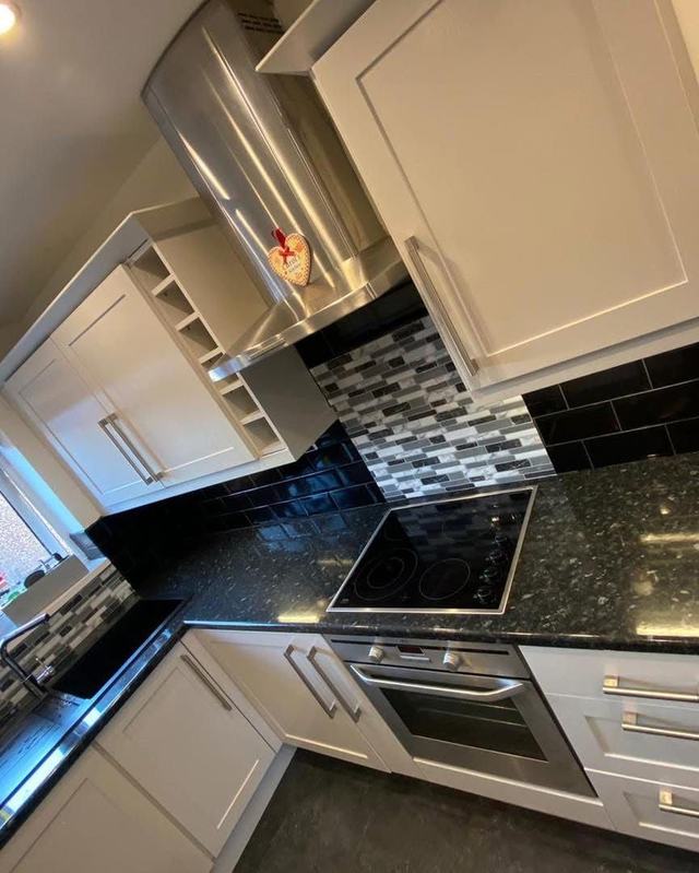 The same kitchen hand painted cream