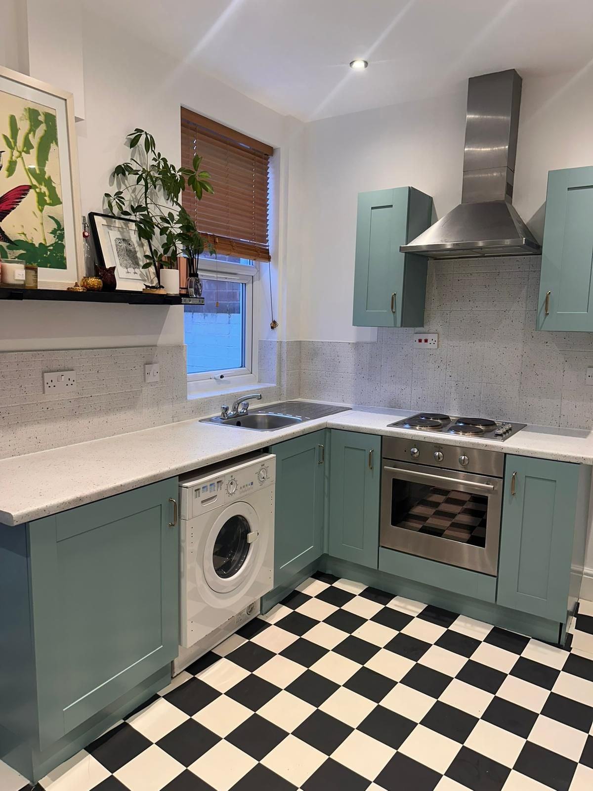 Kitchen hand painted sage green by Nationwide Kitchen Painters